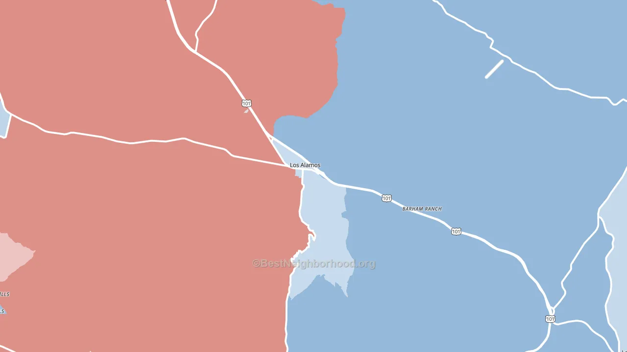 Los Alamos, CA block-group political-lean map