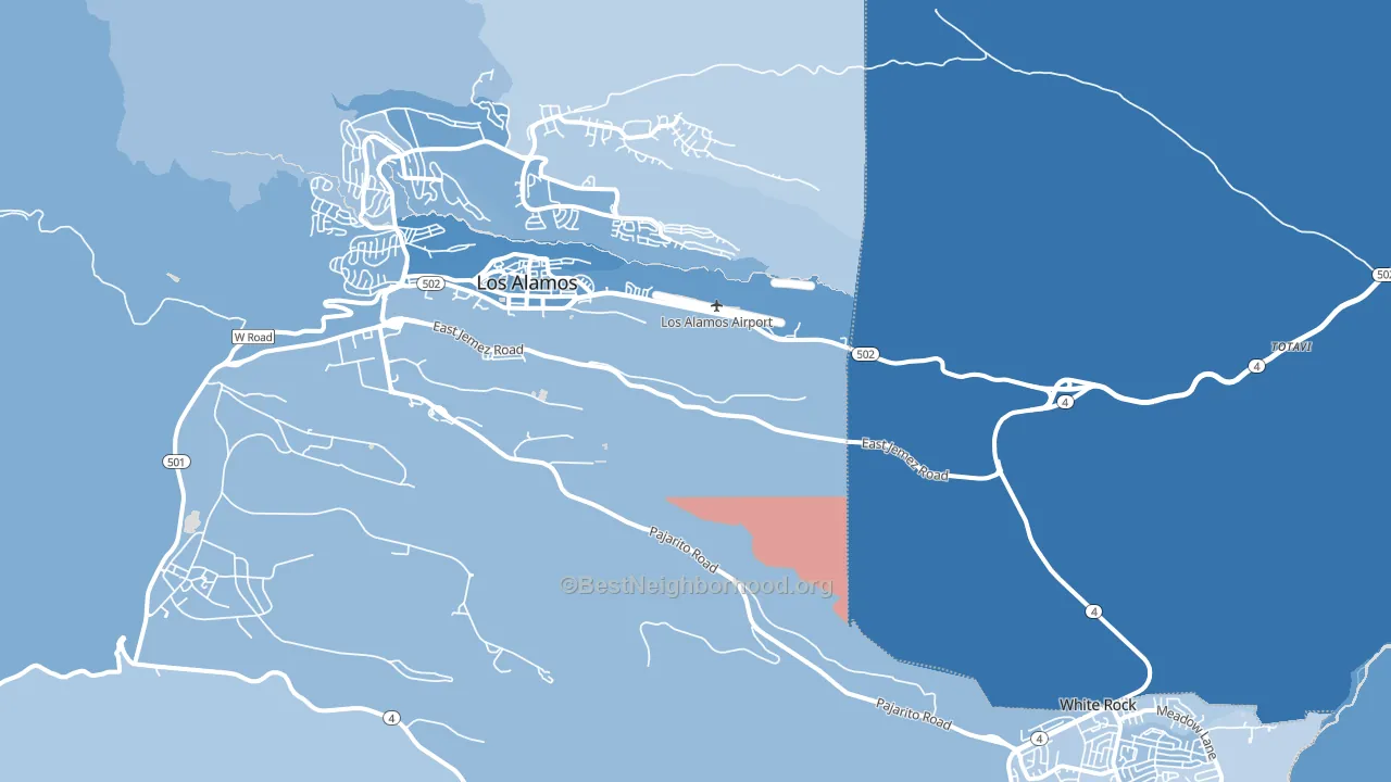 Los Alamos County, NM block-group political-lean map