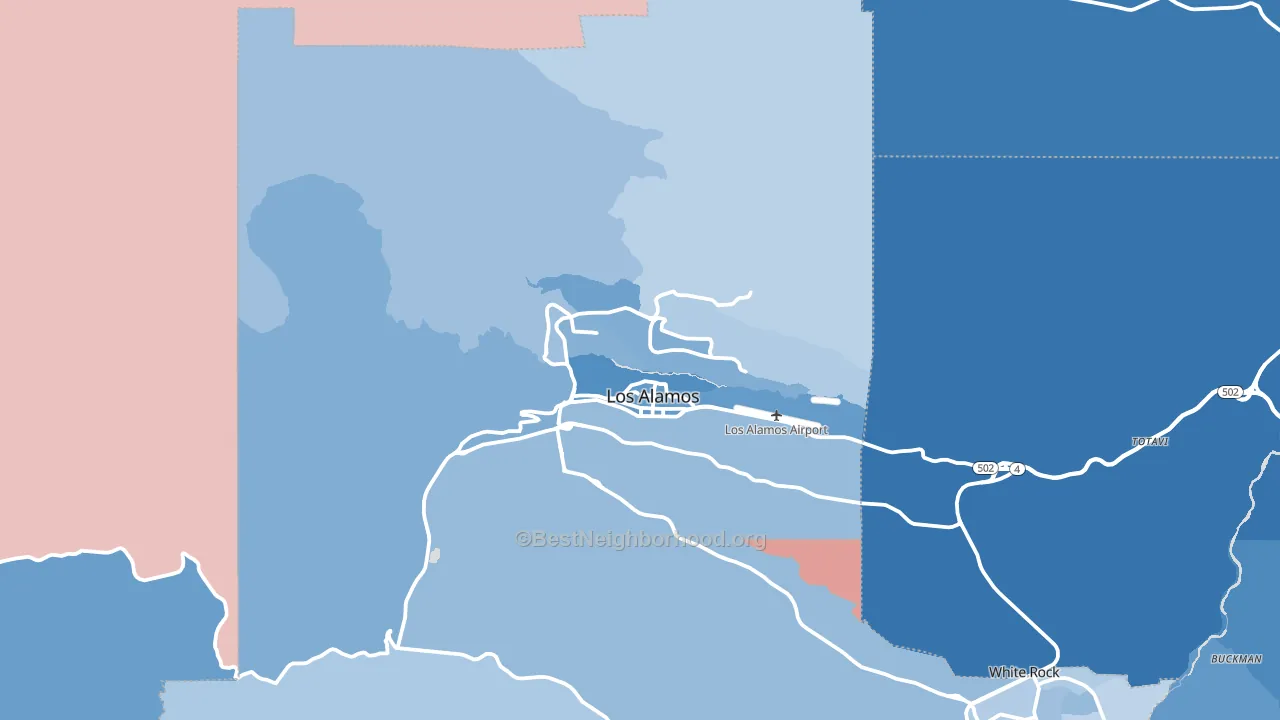 Los Alamos, NM block-group political-lean map