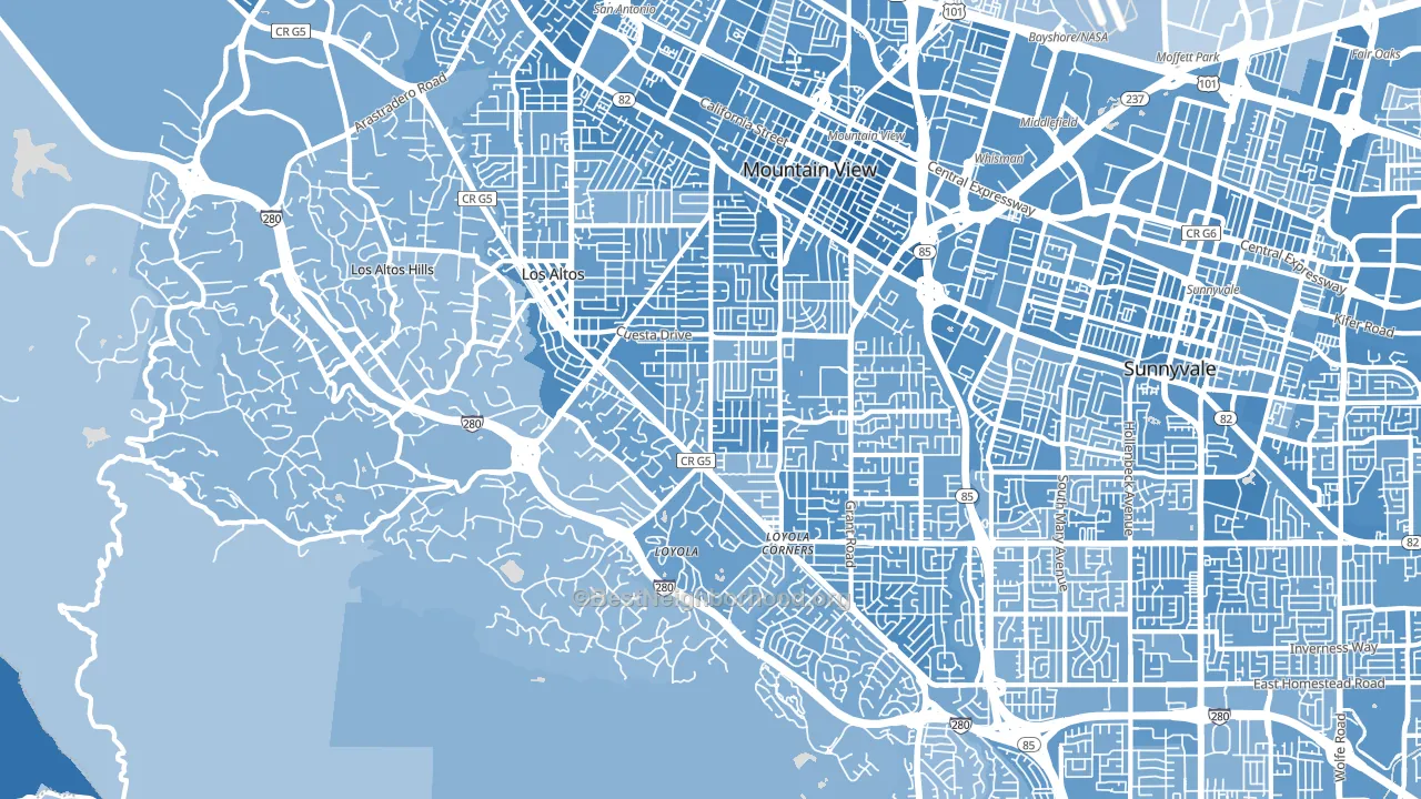 Los Altos, CA block-group political-lean map