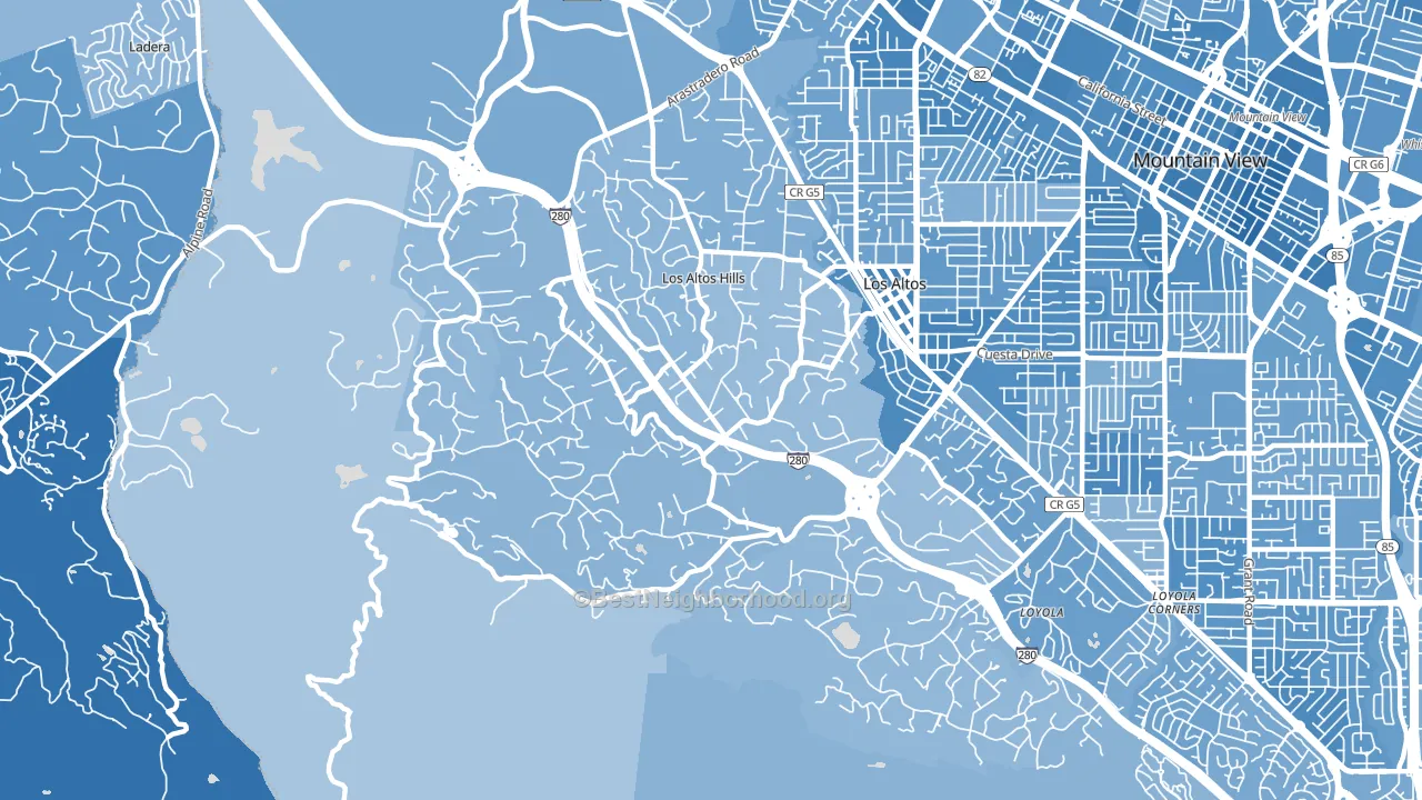 Los Altos Hills, CA block-group political-lean map