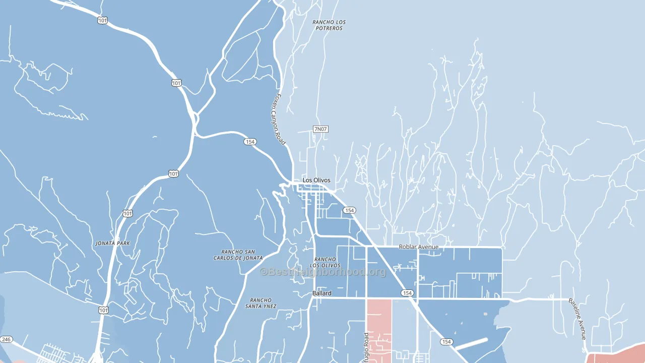 Los Olivos, CA block-group political-lean map
