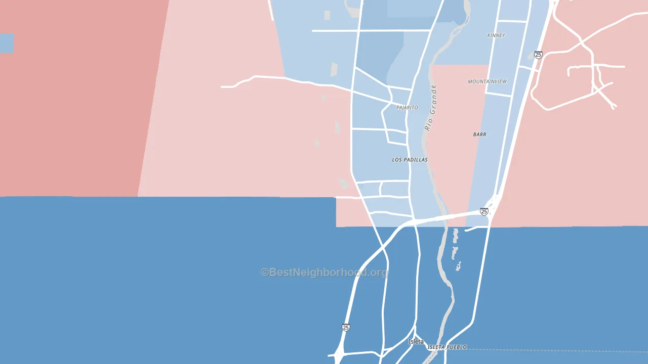 Los Padillas, NM block-group political-lean map