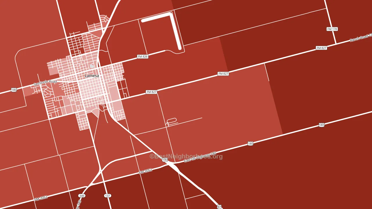 Los Ybanez, TX block-group political-lean map