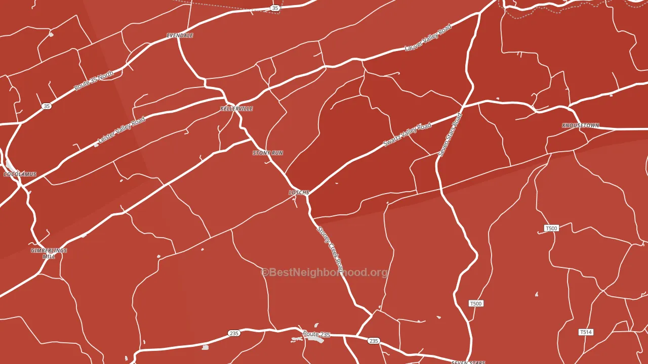 Loschs, PA block-group political-lean map