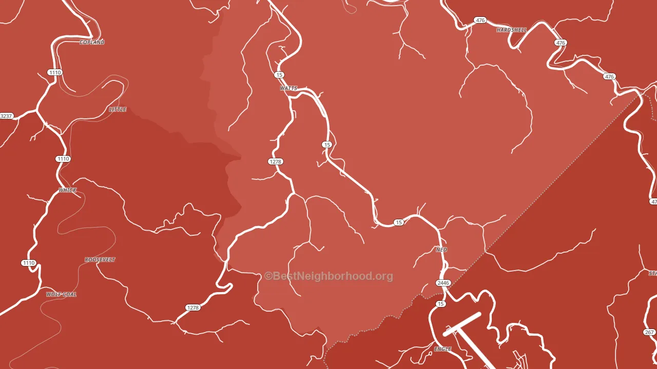 Lost Creek, KY block-group political-lean map
