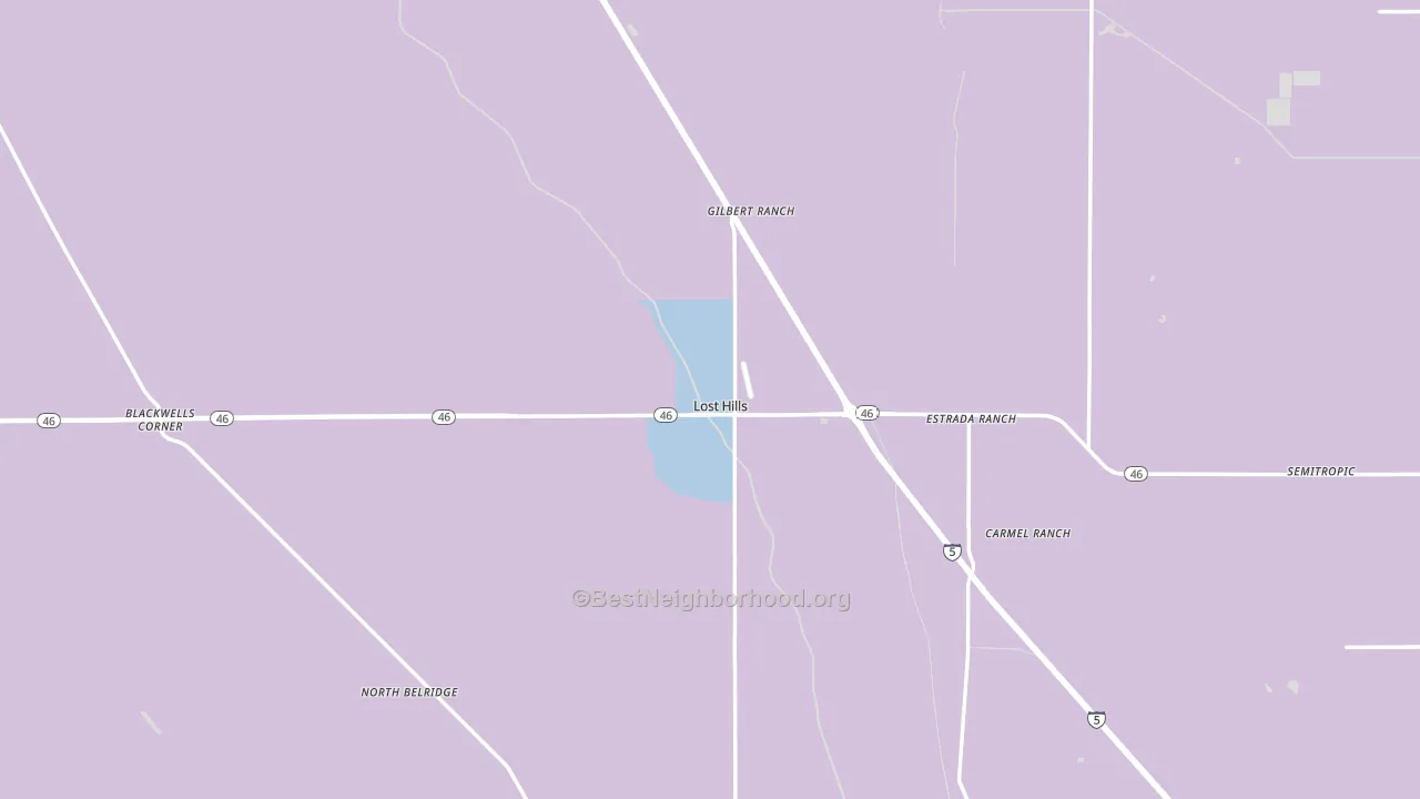 Lost Hills, CA block-group political-lean map