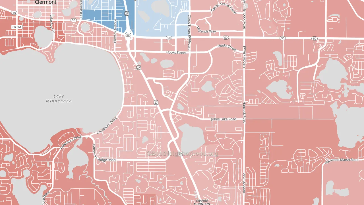 Lost Lake, Clermont, FL block-group political-lean map
