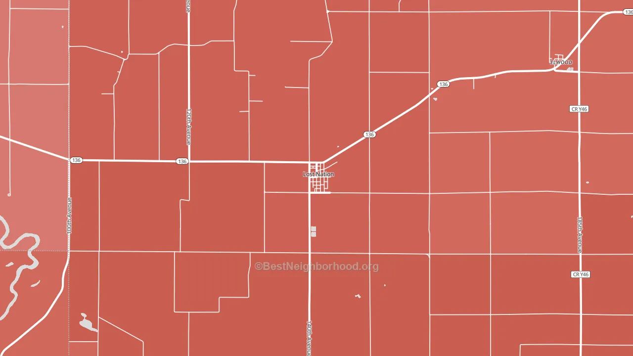 Lost Nation, IA block-group political-lean map