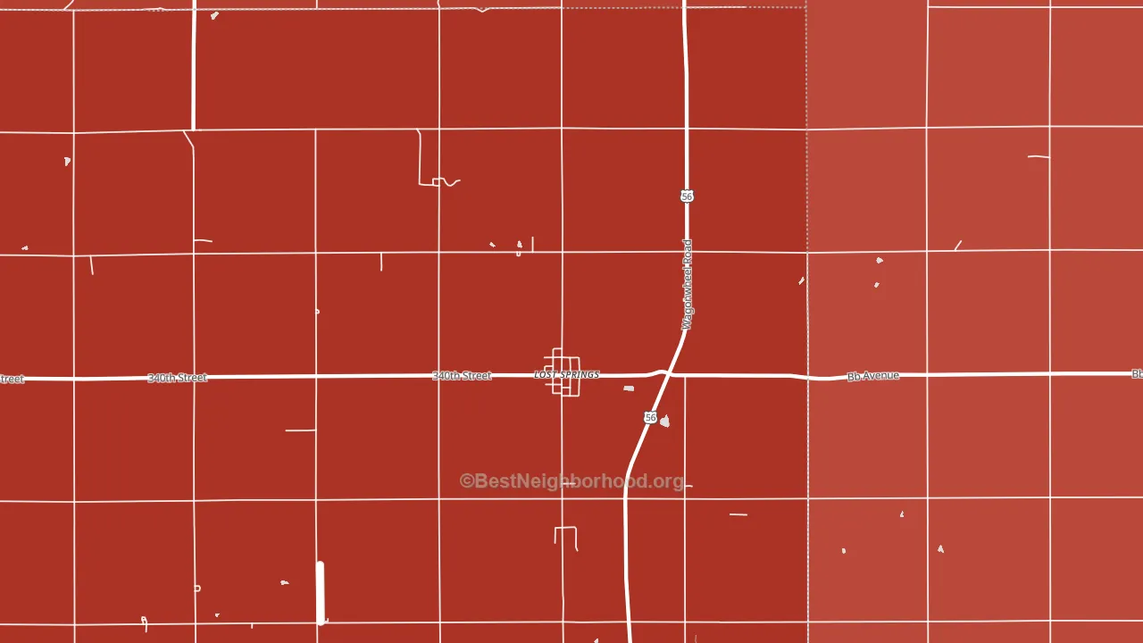 Lost Springs, KS block-group political-lean map