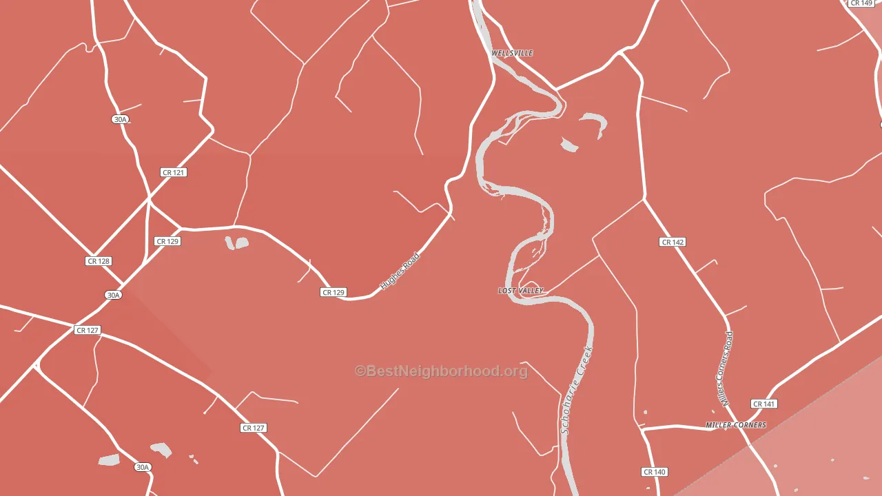 Lost Valley, NY block-group political-lean map