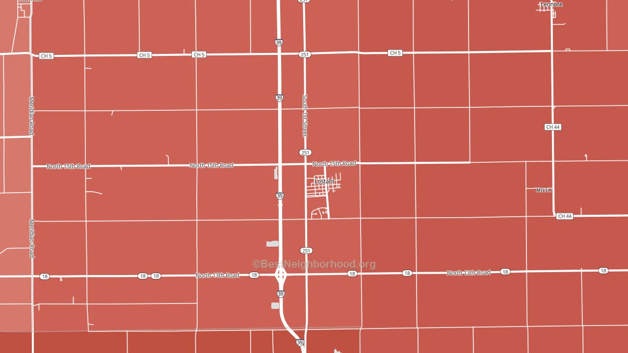 Lostant, IL block-group political-lean map