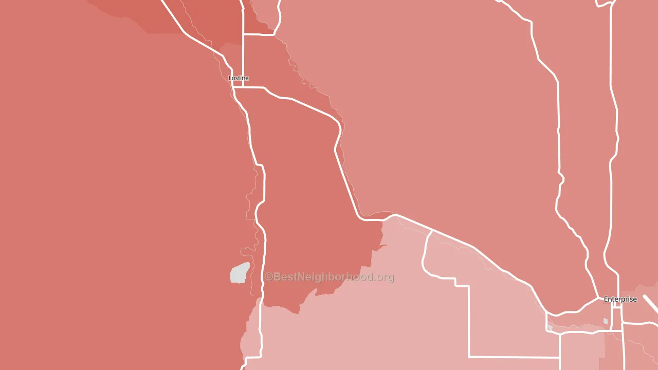 Lostine, OR block-group political-lean map