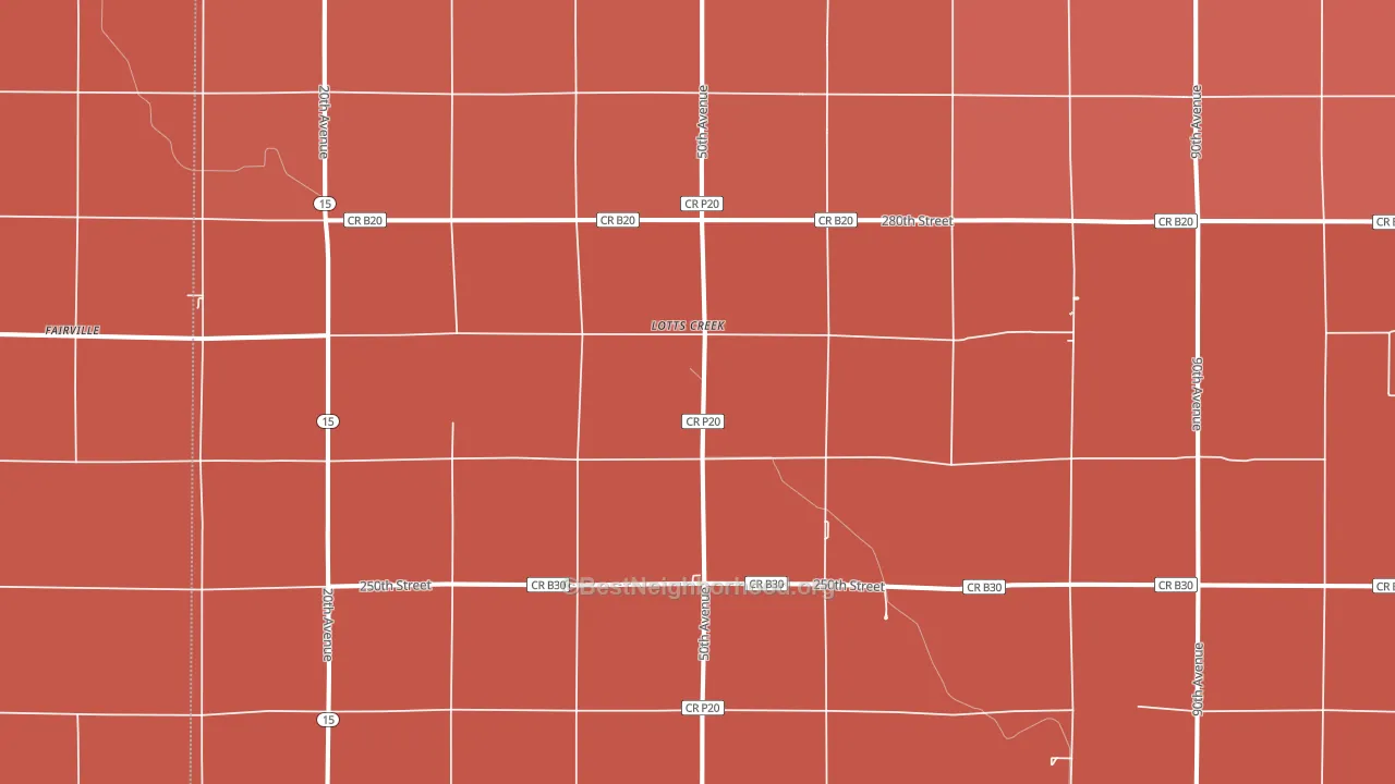 Lotts Creek, IA block-group political-lean map