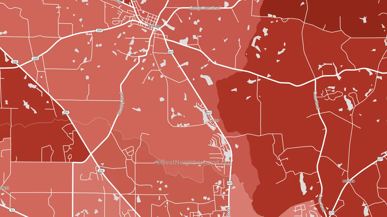 Lotts, GA block-group political-lean map