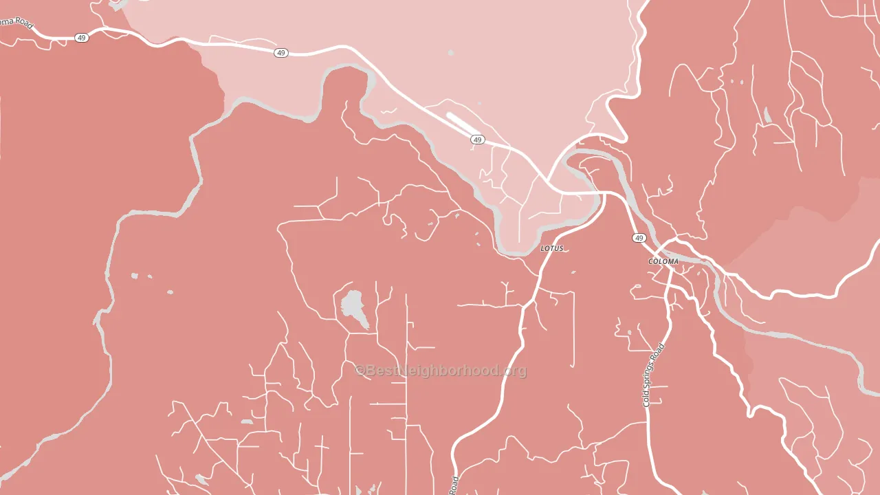 Lotus, CA block-group political-lean map