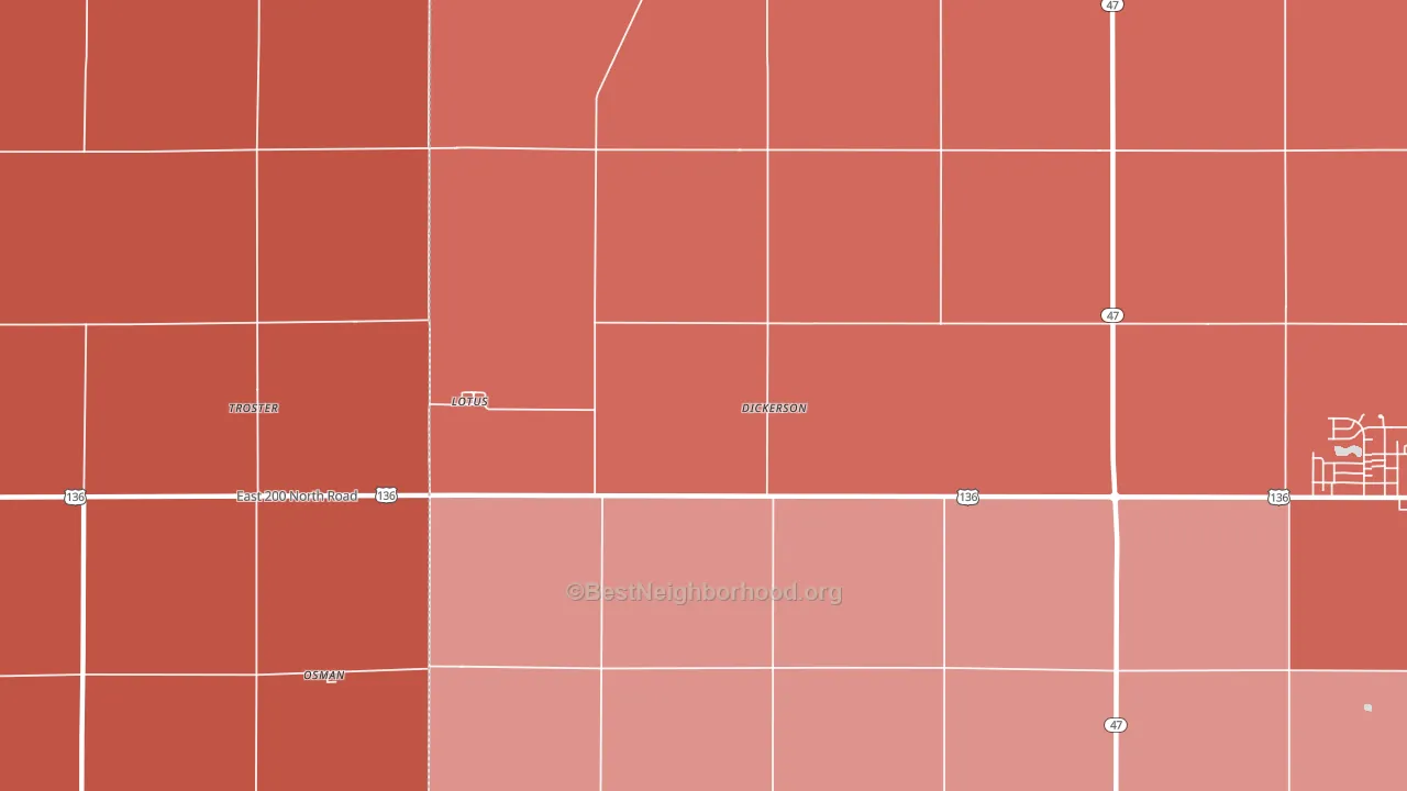 Lotus, IL block-group political-lean map