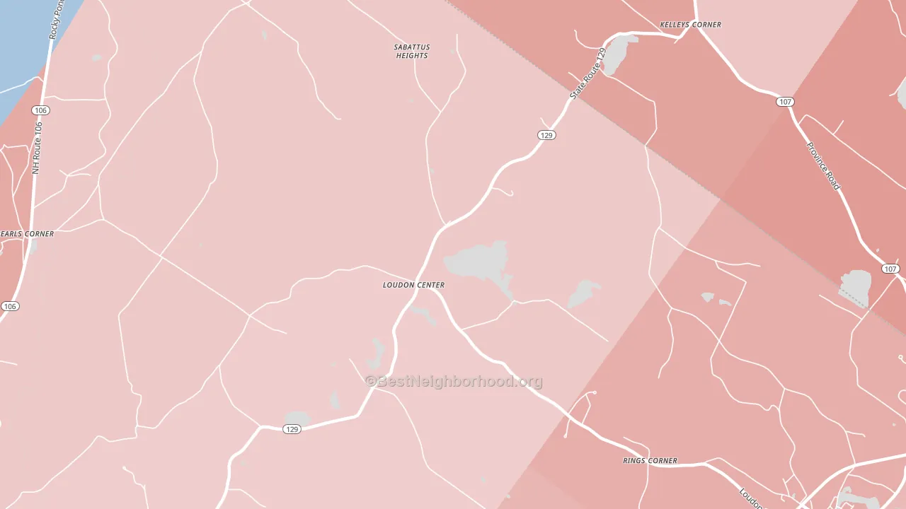 Loudon Center, NH block-group political-lean map