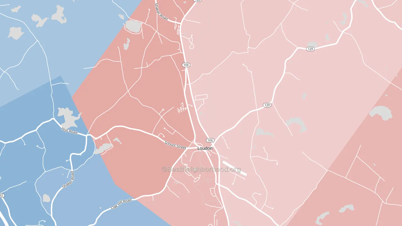 Loudon, NH block-group political-lean map