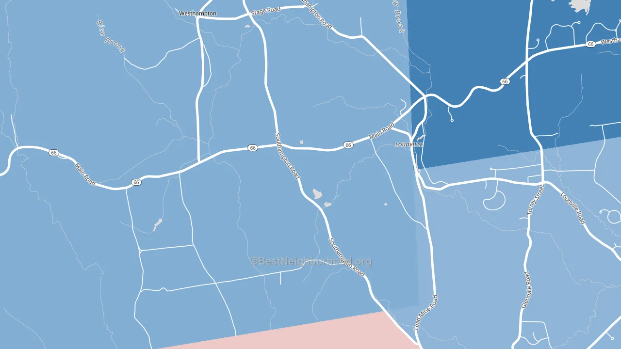 Loudville, MA block-group political-lean map
