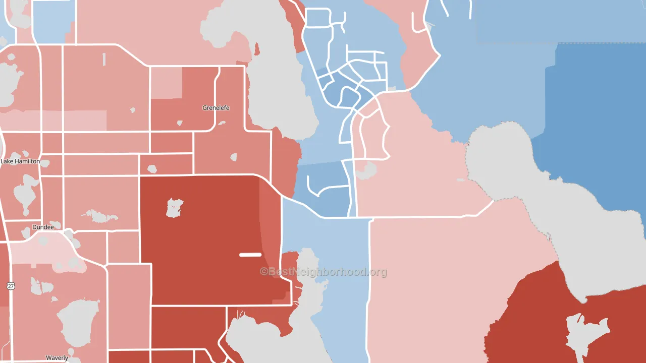 Loughman, FL block-group political-lean map