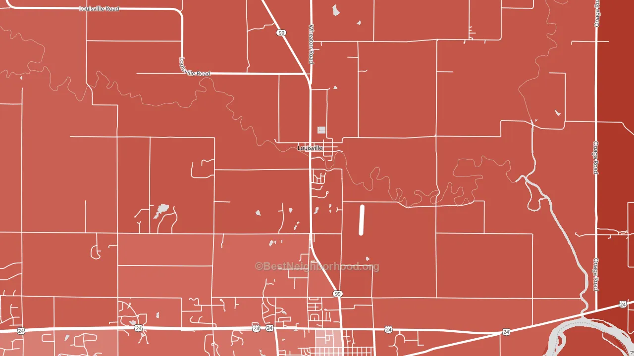 Louisville, KS block-group political-lean map
