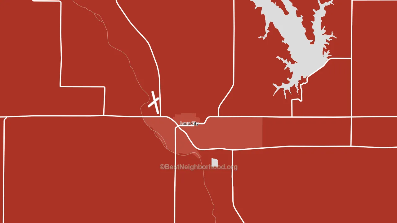 Loup City, NE block-group political-lean map