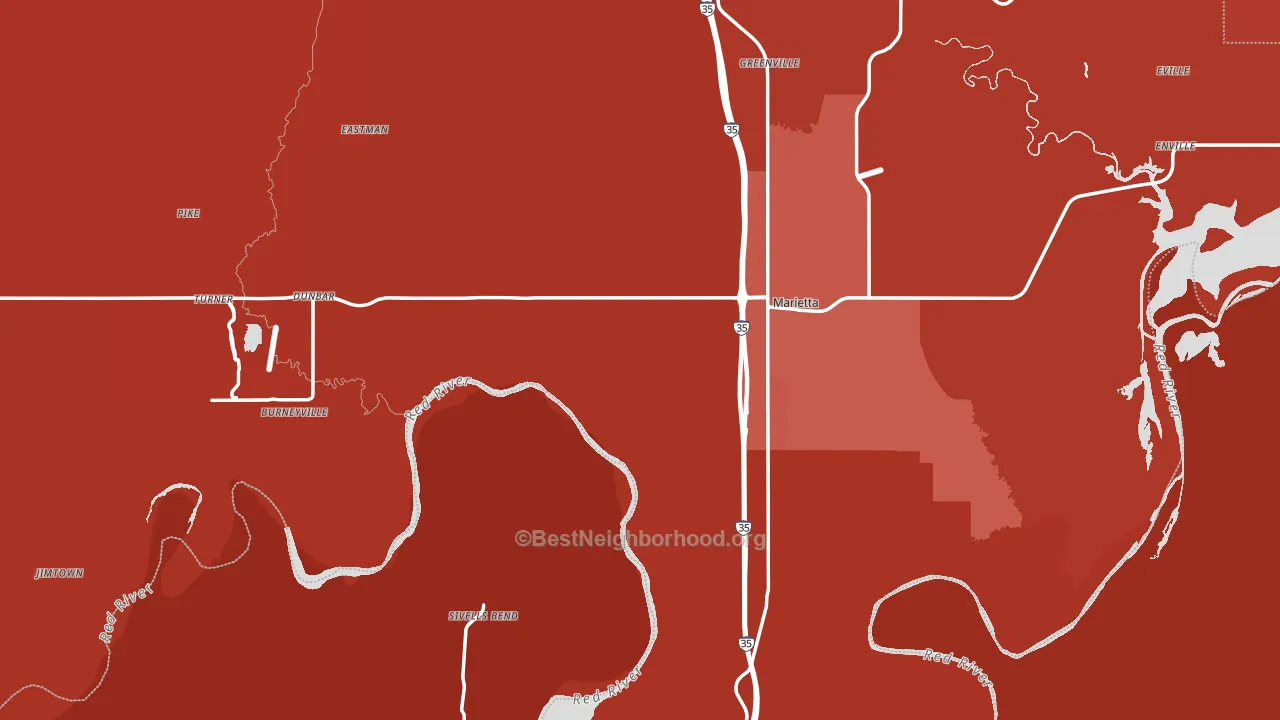 Love County, OK block-group political-lean map