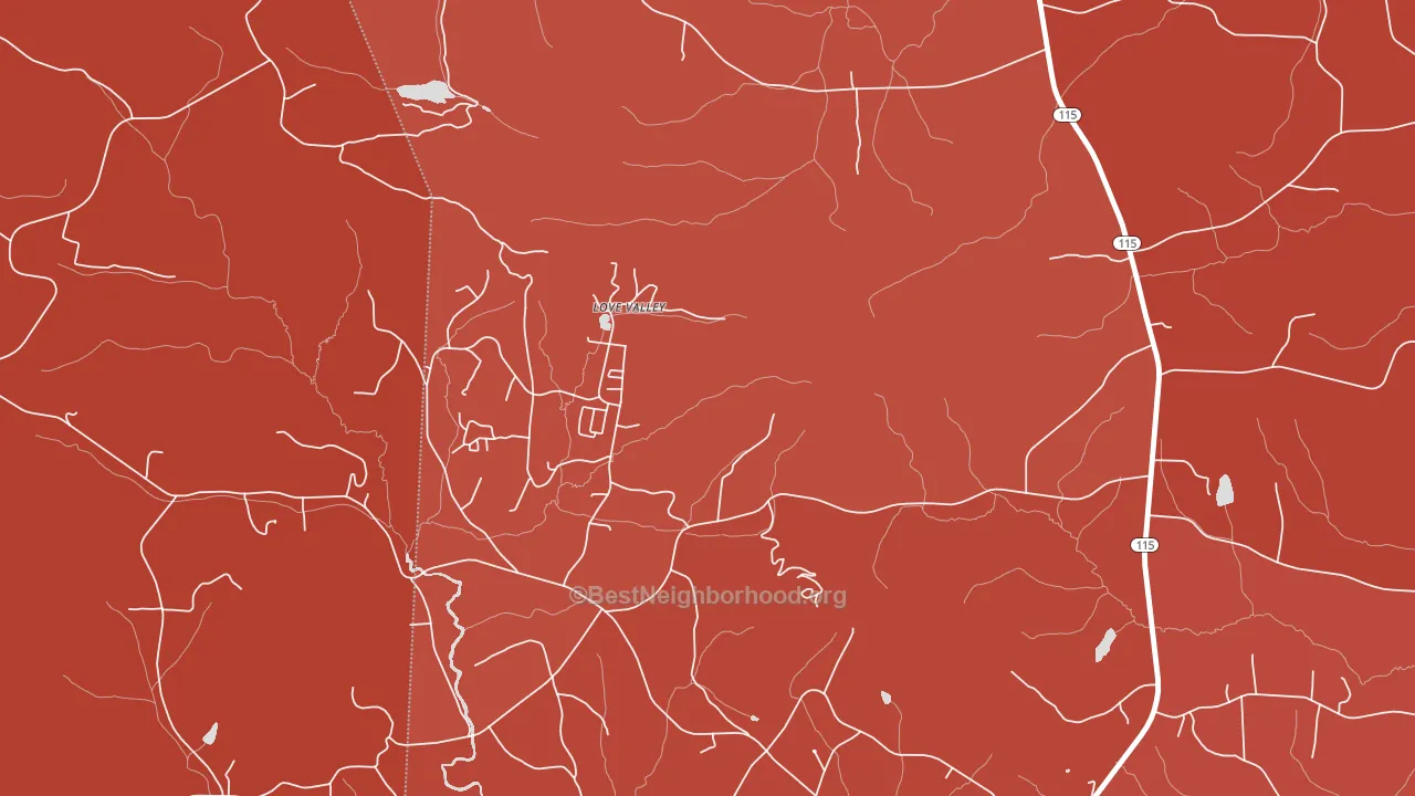 Love Valley, NC block-group political-lean map