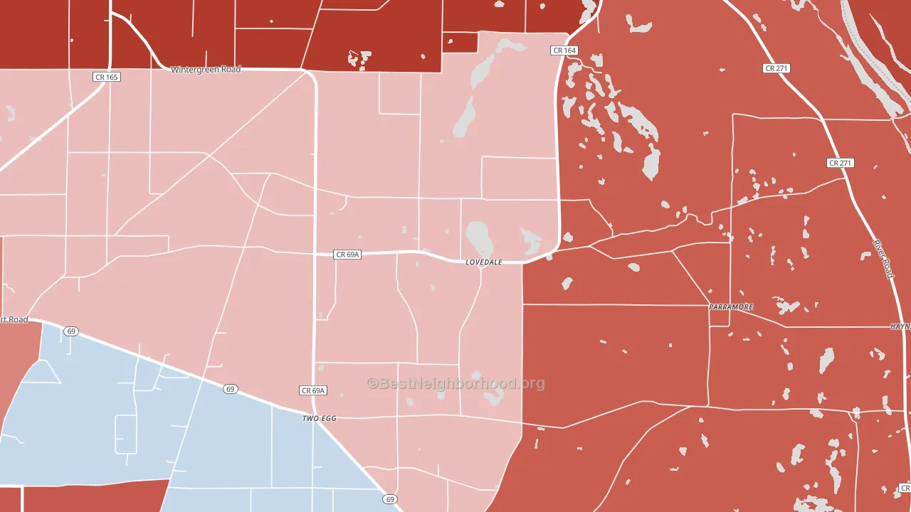 Lovedale, FL block-group political-lean map