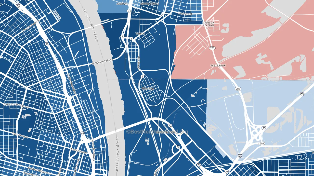 Lovejoy, IL block-group political-lean map