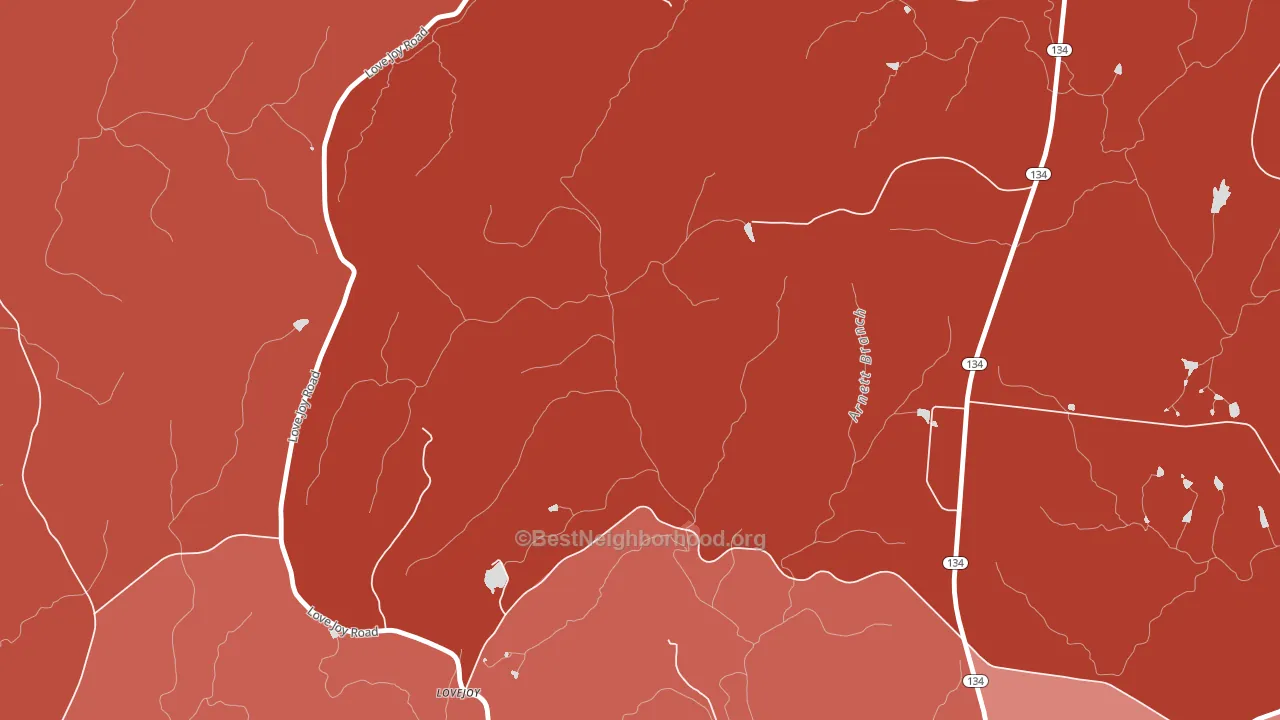 Lovejoy, NC block-group political-lean map