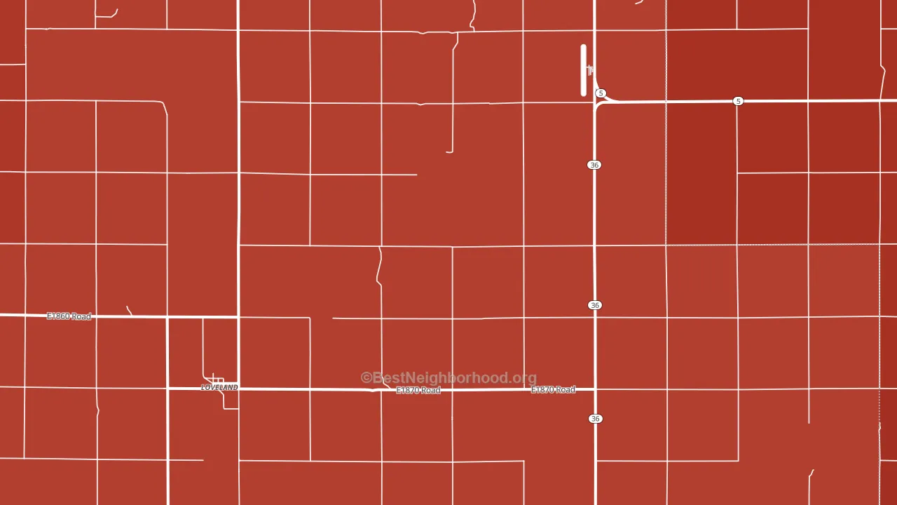 Loveland, OK block-group political-lean map