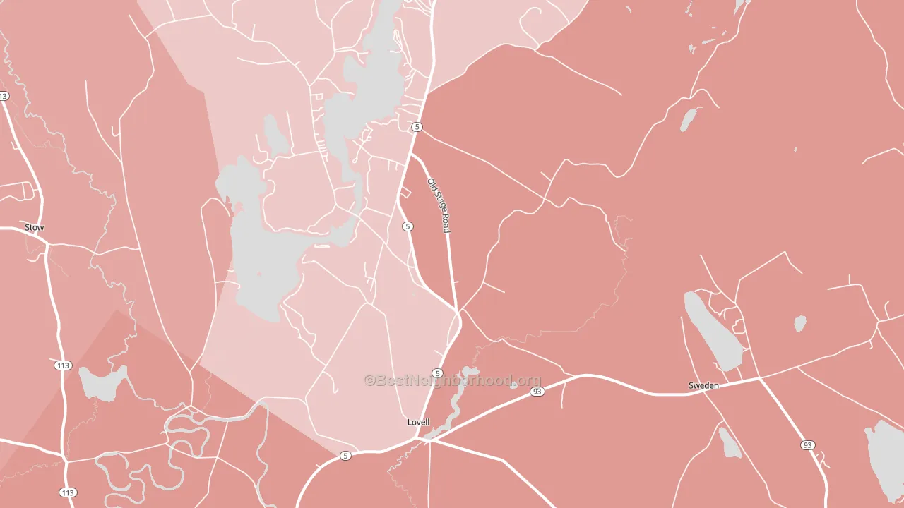 Lovell, ME block-group political-lean map