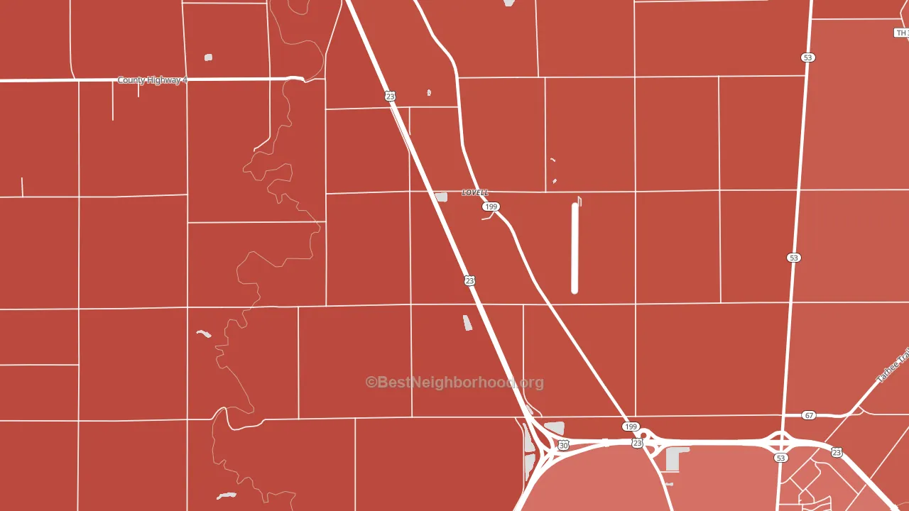 Lovell, OH block-group political-lean map