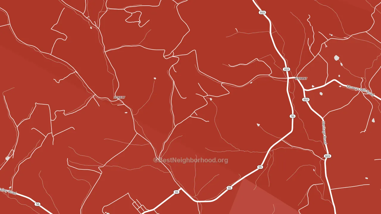 Lovely, PA block-group political-lean map