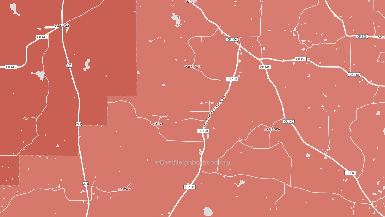 Lovett, FL block-group political-lean map