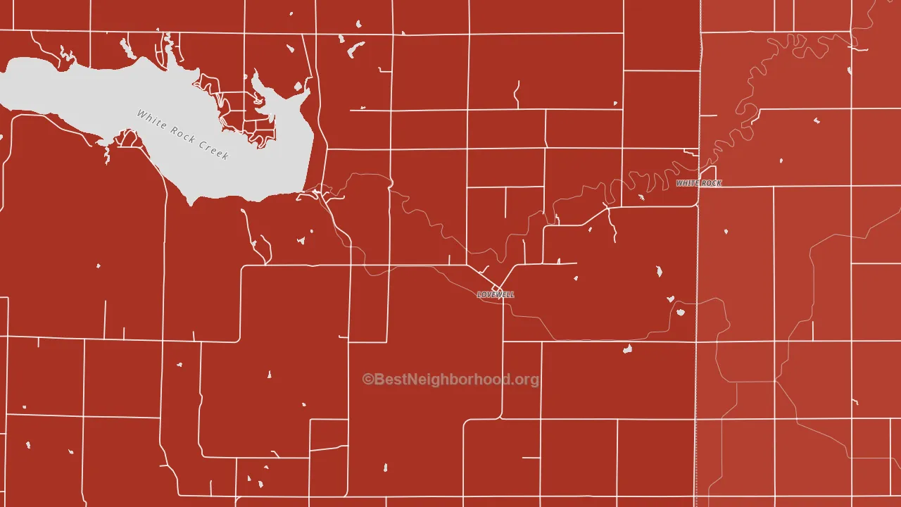 Lovewell, KS block-group political-lean map