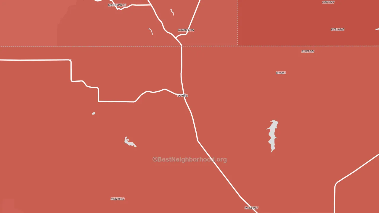 Lovilia, IA block-group political-lean map