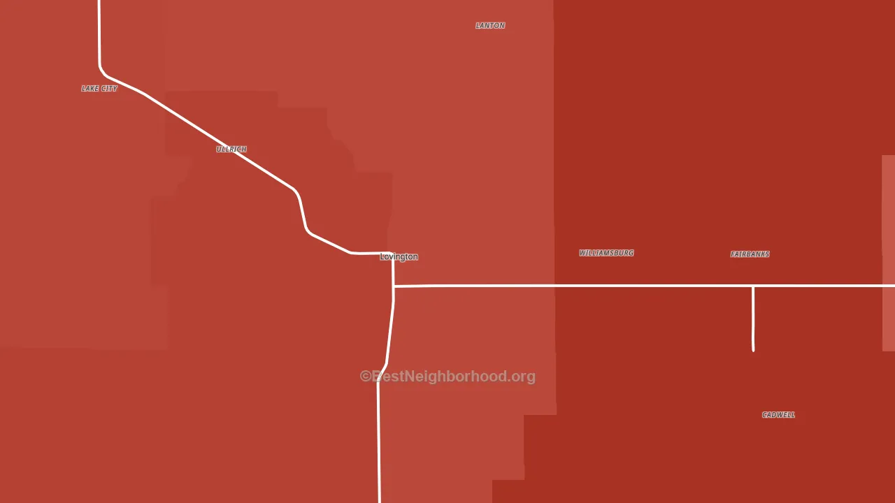 Lovington, IL block-group political-lean map