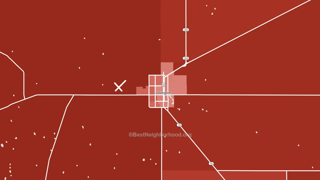 Lovington, NM block-group political-lean map