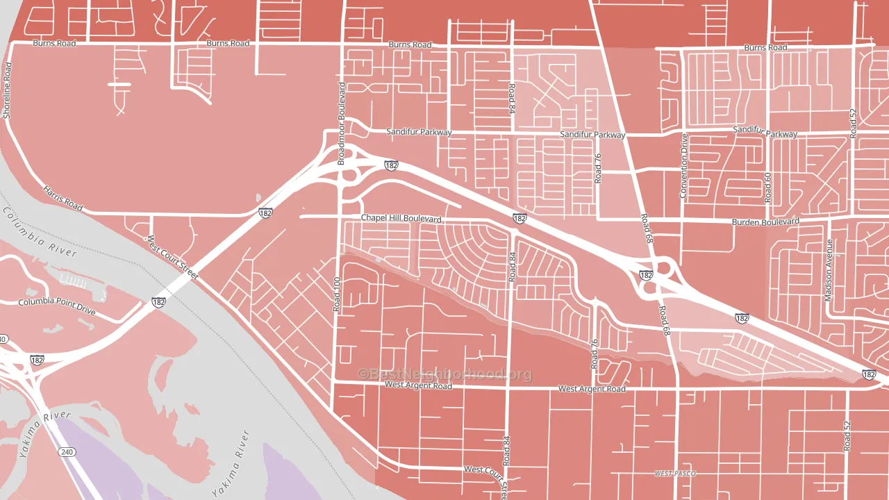 Lovisa Farms, Pasco, WA block-group political-lean map