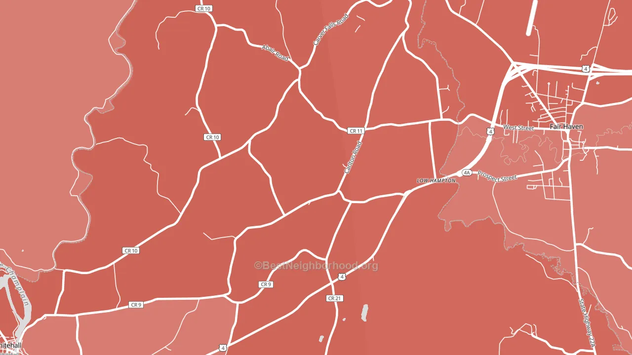 Low Hampton, NY block-group political-lean map