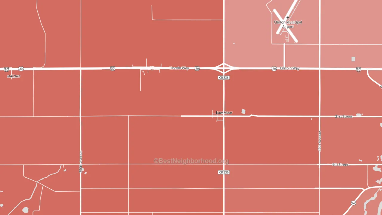 Low Moor, IA block-group political-lean map