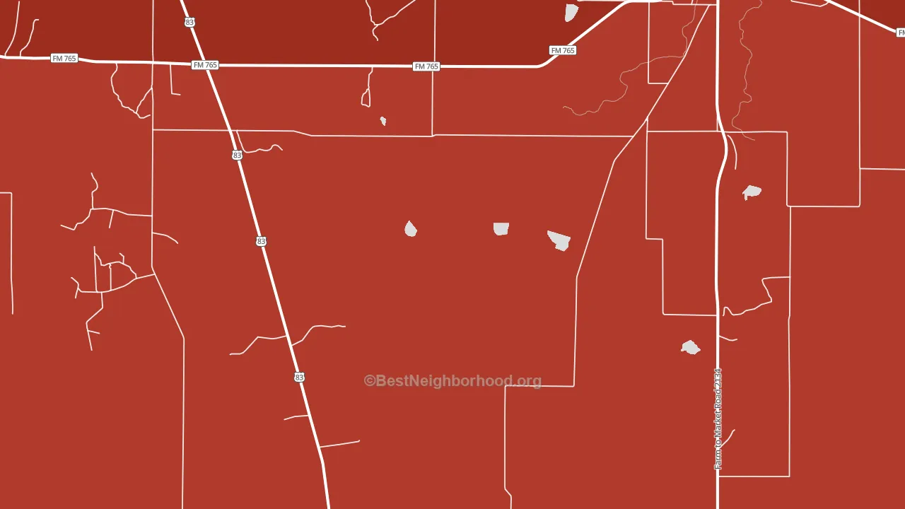 Lowake, TX block-group political-lean map