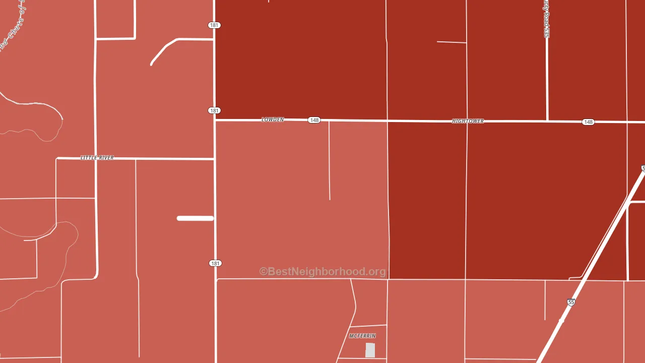 Lowden, AR block-group political-lean map