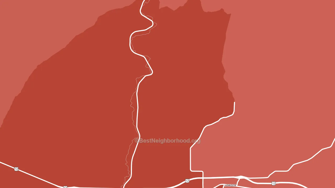 Lowden, WA block-group political-lean map