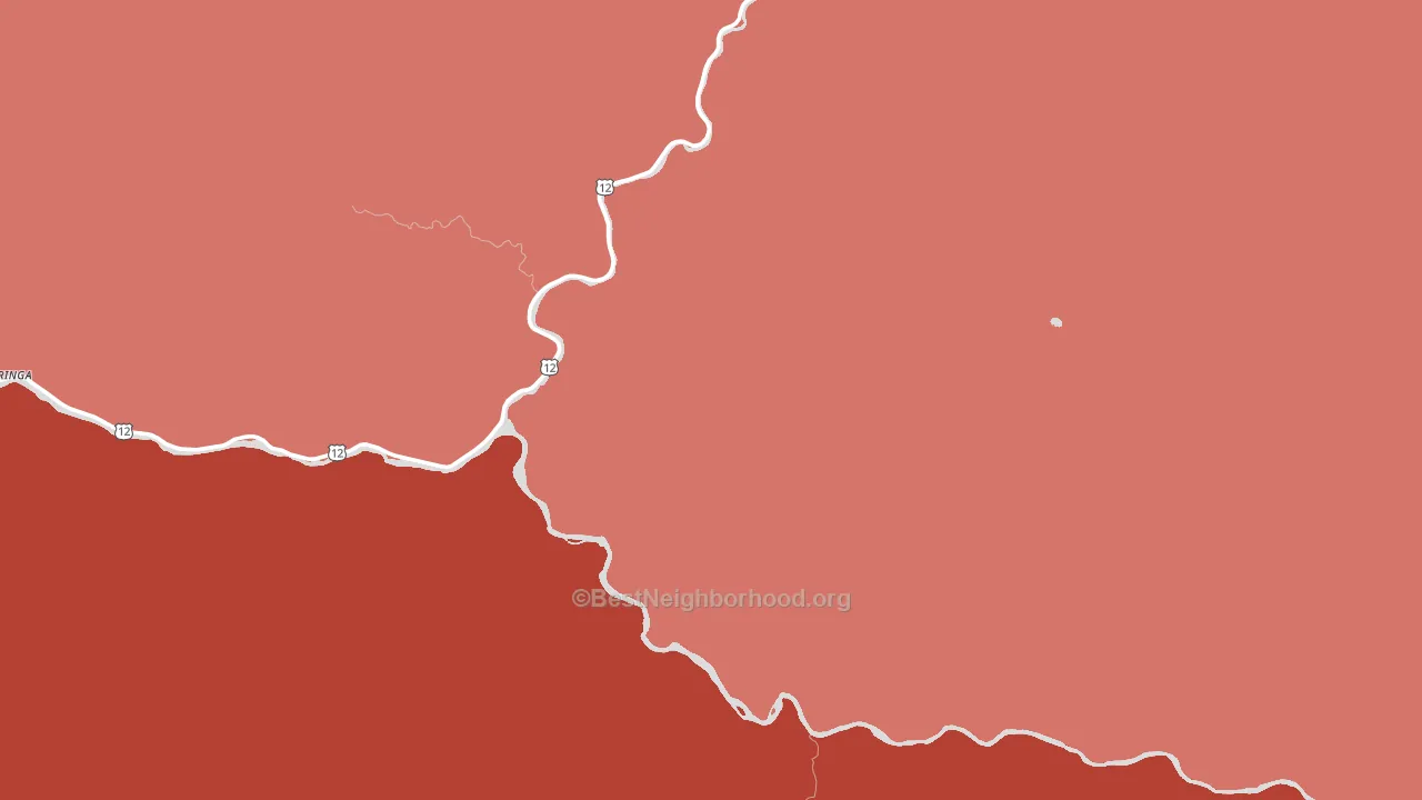 Lowell, ID block-group political-lean map