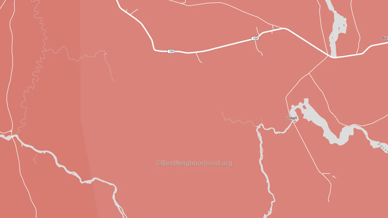 Lowell, ME block-group political-lean map