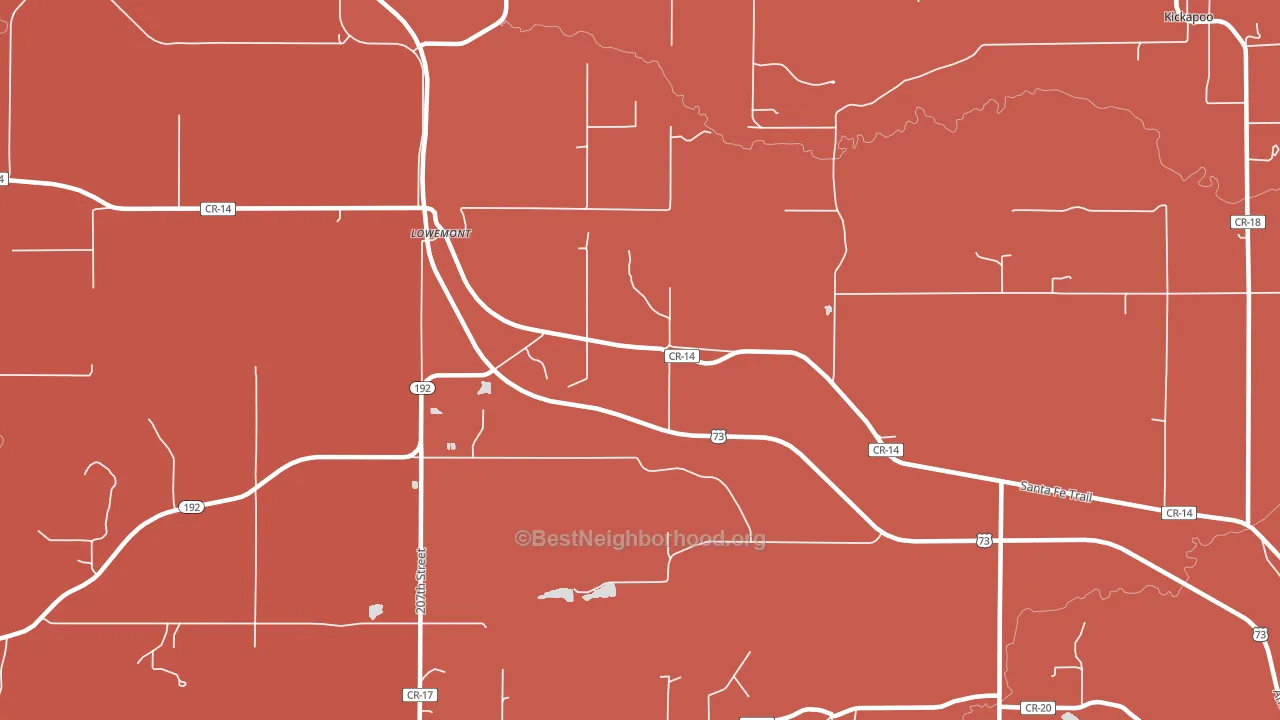 Lowemont, KS block-group political-lean map